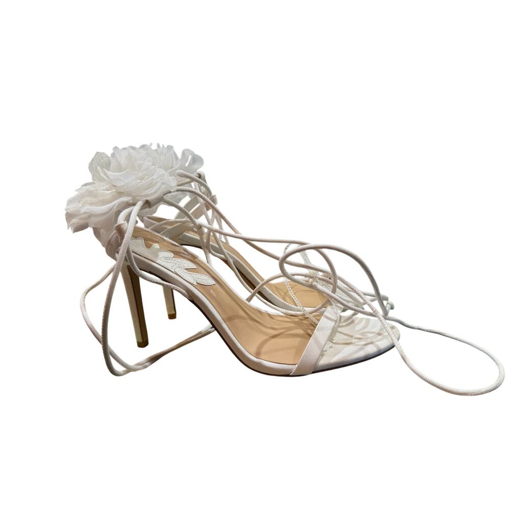 Gianni Bini x Caelynn Bell white lace up wrapped Papillon Flower Heels SZ10  NWT - Picture 6 of 6